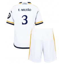 Real Madrid Eder Militao #3 Hjemmedraktsett Barn 2023-24 Kortermet (+ korte bukser)